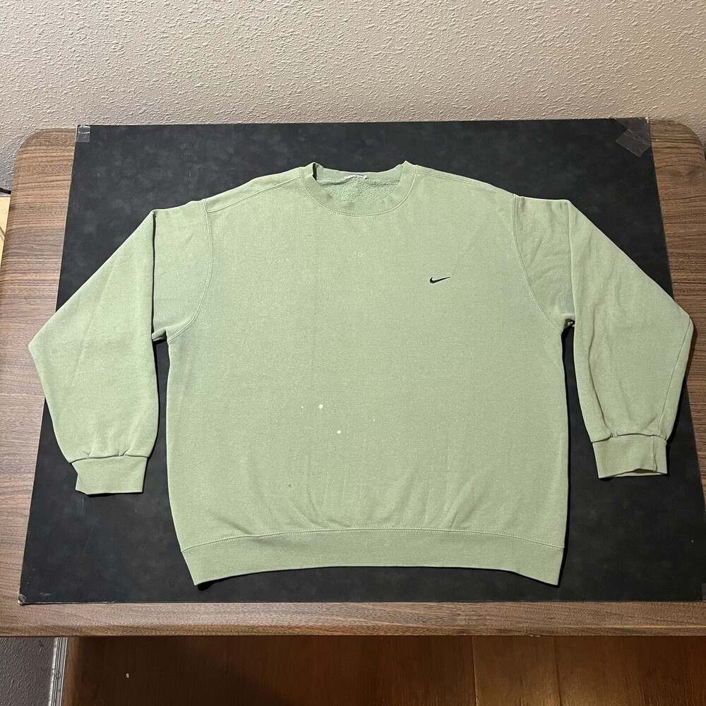 Vintage‎ Nike Green Tea Sweatshirt Pullover Swoosh 90s Olive Pistachio Crewneck